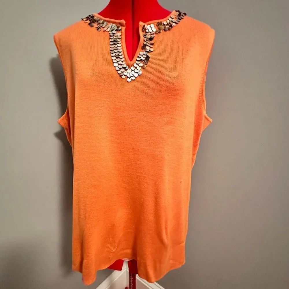 RQT tank tops, sweater material with sequins around the V neck. Size 2xl. NWT